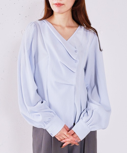 archives（アルシーヴ）の「ボタンタックペプラムＢＬ（シャツ/ブラウス・レディース・ブルー/アイボリー/ブラック・MEDIUM）」の19枚目の写真