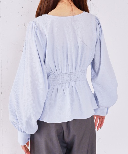 archives（アルシーヴ）の「ボタンタックペプラムＢＬ（シャツ/ブラウス・レディース・ブルー/アイボリー/ブラック・MEDIUM）」の22枚目の写真