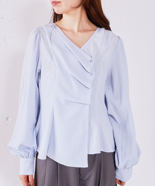 archives（アルシーヴ）の「ボタンタックペプラムＢＬ（シャツ/ブラウス・レディース・ブルー/アイボリー/ブラック・MEDIUM）」の18枚目の写真