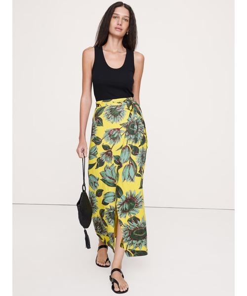 Banana Republic(バナナリパブリック)の「リネン ラップ マキシスカート(スカート・レディース・イエロー・8/6/4/2/0)」の2枚目の写真