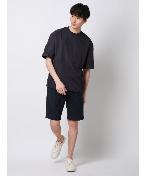 SUIT SQUARE（スーツスクエア）の「FLAT タックハーフパンツ ウォッシャブル ストレッチ ドライシアサッカー 無地（スラックス・メンズ・ライトグレー/ネイビー・M/L）」の13枚目の写真