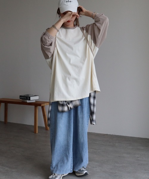 zena(ジェナ)の「コットンラグランビッグTee(Tシャツ/カットソー・レディース・チャコール/グレイッシュベージュ・FREE)」の11枚目の写真