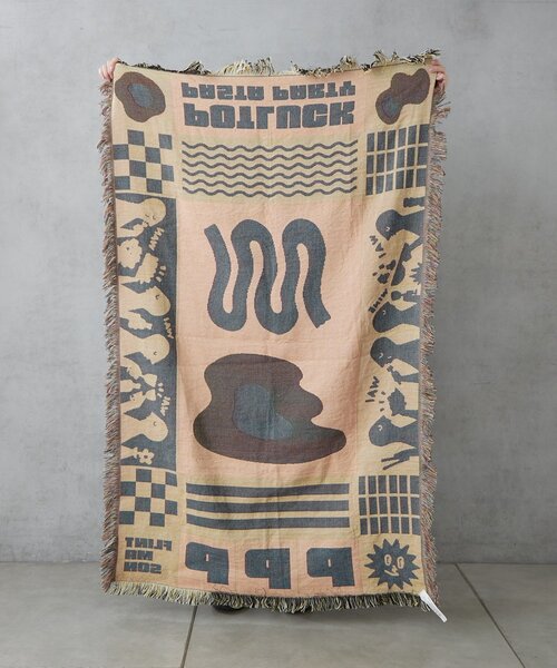 BIRTHDAY BAR（バースデイバー）の「【クリエイター「FLINT MASON」× BIRTHDAY BAR 初コラボ！】POTLUCK PASTA PARTYスローケット（ブランケット・レディース・オレンジ/グリーン・0）」の11枚目の写真