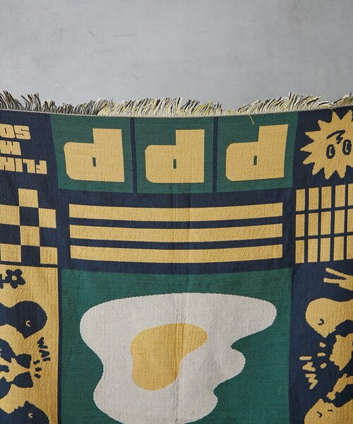 BIRTHDAY BAR（バースデイバー）の「【クリエイター「FLINT MASON」× BIRTHDAY BAR 初コラボ！】POTLUCK PASTA PARTYスローケット（ブランケット・レディース・オレンジ/グリーン・0）」の12枚目の写真