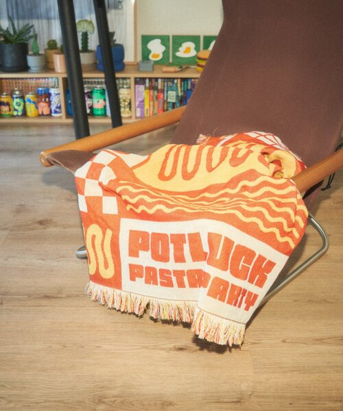 BIRTHDAY BAR（バースデイバー）の「【クリエイター「FLINT MASON」× BIRTHDAY BAR 初コラボ！】POTLUCK PASTA PARTYスローケット（ブランケット・レディース・オレンジ/グリーン・0）」の18枚目の写真