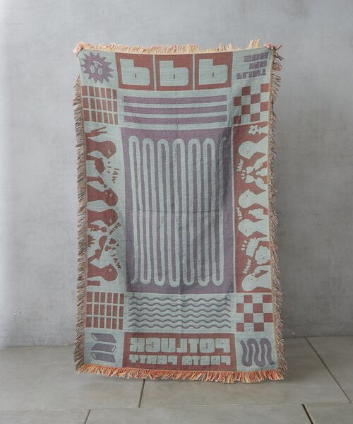 BIRTHDAY BAR（バースデイバー）の「【クリエイター「FLINT MASON」× BIRTHDAY BAR 初コラボ！】POTLUCK PASTA PARTYスローケット（ブランケット・レディース・オレンジ/グリーン・0）」の20枚目の写真