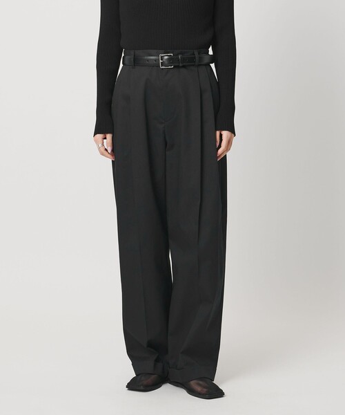 MARW UNITED ARROWS(マルゥ ユナイテッドアローズ)の「<MARW UNITED ARROWS>タック ダブル チノパンツ(チノパンツ・レディース・ブラック/ベージュ/オフホワイト・38/36)」の1枚目の写真