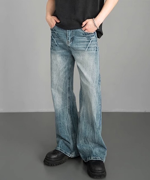 Ressaca（レサーカ）の「ルーズストレートデニムパンツ（デニムパンツ・メンズ・ブラック/ブルー・M/L/XL）」の2枚目の写真