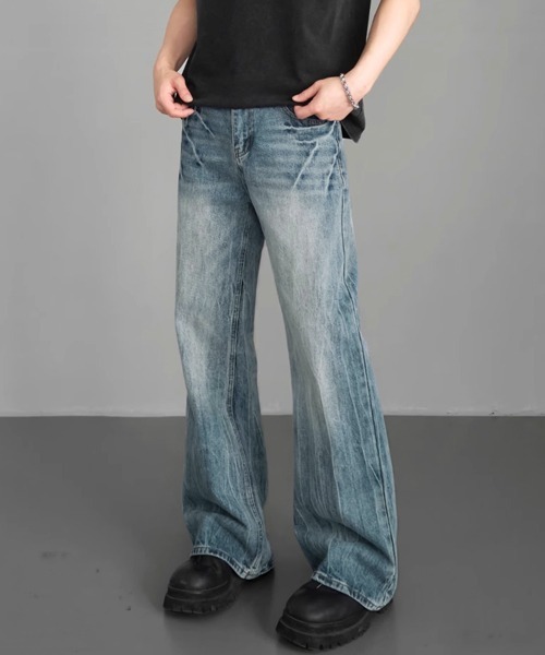 Ressaca（レサーカ）の「ルーズストレートデニムパンツ（デニムパンツ・メンズ・ブラック/ブルー・M/L/XL）」の4枚目の写真