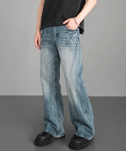 Ressaca（レサーカ）の「ルーズストレートデニムパンツ（デニムパンツ・メンズ・ブラック/ブルー・M/L/XL）」の5枚目の写真