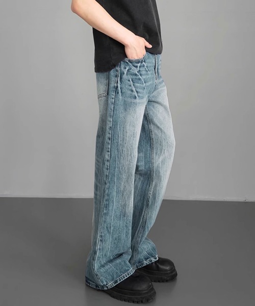 Ressaca（レサーカ）の「ルーズストレートデニムパンツ（デニムパンツ・メンズ・ブラック/ブルー・M/L/XL）」の7枚目の写真