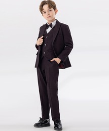 DAY CLOSET（デイ クローゼット）の「【セットアップ】キッズスーツ 長袖ジャケット+ベスト+長袖シャツ+ロングパンツ+蝶ネクタイ 5点セット（スーツセット）」