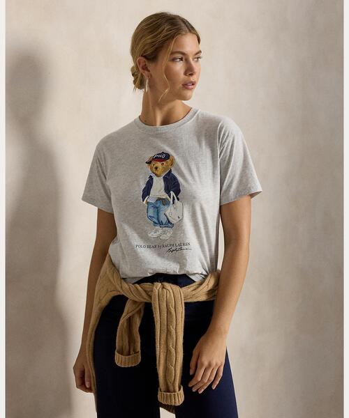 POLO RALPH LAUREN(ポロ ラルフ ローレン)の「Polo ベア コットン ジャージー Tシャツ(Tシャツ/カットソー・レディース・グレー系・S/M/XS)」の1枚目の写真