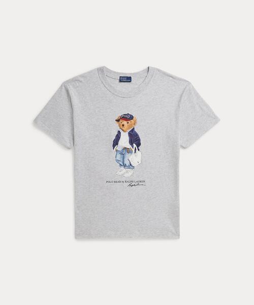 【よしこ】ラルフローレン ポロベア ロゴコットンTシャツ グレー Polo ベア コットン ジャージー Tシャツ（Tシャツ/カットソー）｜POLO
