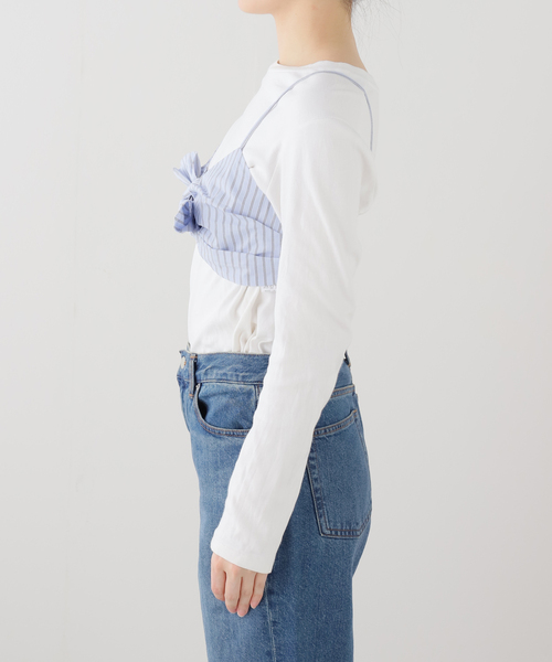 SLOBE IENA（スローブイエナ）の「リボンキャミ（キャミソール・レディース・グリーン/ブルー・FREE）」の3枚目の写真