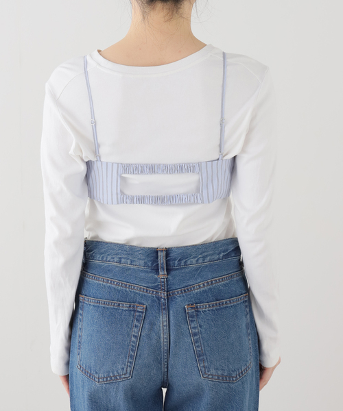 SLOBE IENA（スローブイエナ）の「リボンキャミ（キャミソール・レディース・グリーン/ブルー・FREE）」の4枚目の写真