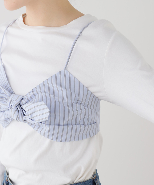 SLOBE IENA（スローブイエナ）の「リボンキャミ（キャミソール・レディース・グリーン/ブルー・FREE）」の5枚目の写真