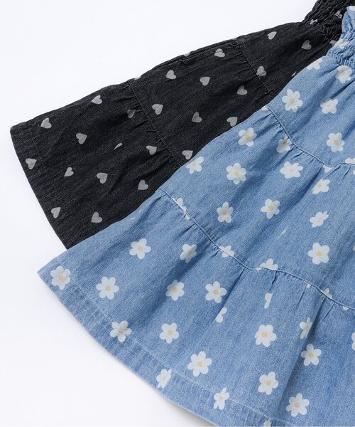 apres les cours(アプレレクール)の「【リンク】総柄シャーリングティアードジャンスカ(ジャンパースカート・キッズ・ブラック/サックスブルー・80/90/100/110/120/130/140)」の13枚目の写真