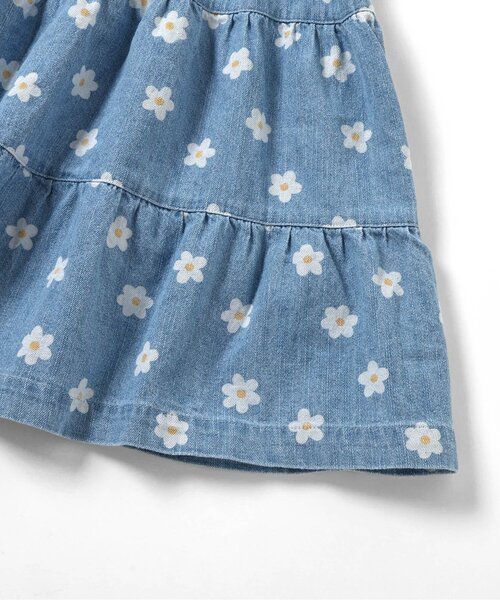 apres les cours(アプレレクール)の「【リンク】総柄シャーリングティアードジャンスカ(ジャンパースカート・キッズ・ブラック/サックスブルー・80/90/100/110/120/130/140)」の12枚目の写真