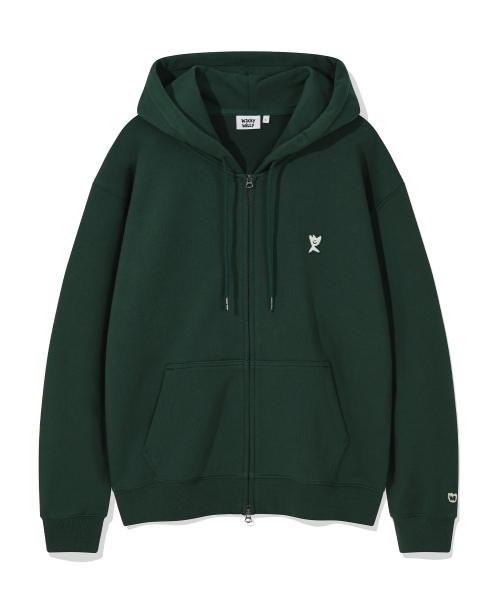 Signature Kikiwa Waffle front zip up — гриль‑футболка с капюшоном (green)