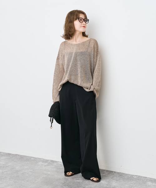 Spick & Span(スピックアンドスパン)の「《新色有り / 追加》リネンミックス2WAYプルオーバー(ニット/セーター・レディース・ホワイト/ベージュ/ブルー/ピンク系その他・FREE)」の5枚目の写真