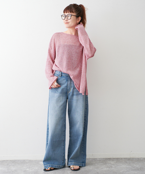 Spick & Span(スピックアンドスパン)の「《新色有り / 追加》リネンミックス2WAYプルオーバー(ニット/セーター・レディース・ホワイト/ベージュ/ブルー/ピンク系その他・FREE)」の7枚目の写真