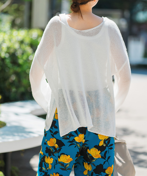 Spick & Span(スピックアンドスパン)の「《新色有り / 追加》リネンミックス2WAYプルオーバー(ニット/セーター・レディース・ホワイト/ベージュ/ブルー/ピンク系その他・FREE)」の14枚目の写真