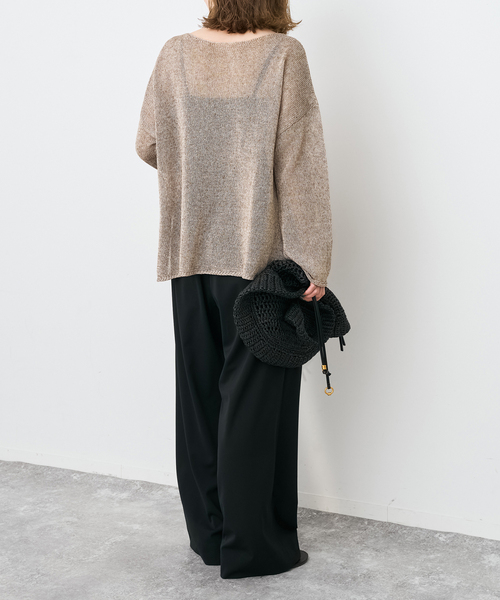 Spick & Span(スピックアンドスパン)の「《新色有り / 追加》リネンミックス2WAYプルオーバー(ニット/セーター・レディース・ホワイト/ベージュ/ブルー/ピンク系その他・FREE)」の22枚目の写真