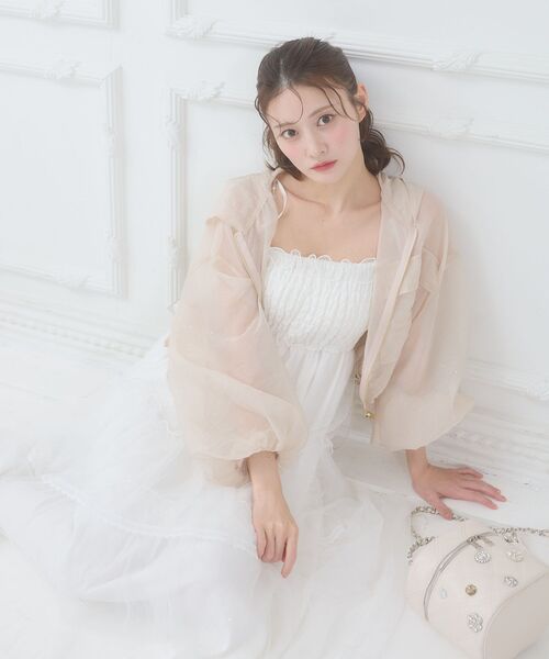 MAJESTIC LEGON(マジェスティックレゴン)の「エアリーシアーフードブルゾン(シャツ/ブラウス・レディース・ピンク/グリーン/グレー/アイボリー/ブラック・MEDIUM)」の12枚目の写真