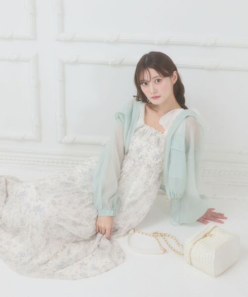 MAJESTIC LEGON(マジェスティックレゴン)の「エアリーシアーフードブルゾン(シャツ/ブラウス・レディース・ピンク/グリーン/グレー/アイボリー/ブラック・MEDIUM)」の16枚目の写真