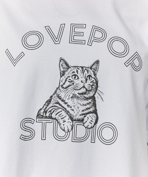 PUBLUX(パブリュクス)の「PUBLUX/パブリュクス <機能性素材>LOVEPOP キャット プリント Tシャツ 限定展開(Tシャツ/カットソー・レディース・ブラウン/ホワイト/グレー・MEDIUM/LARGE/SMALL)」の10枚目の写真