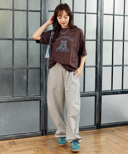 PUBLUX(パブリュクス)の「PUBLUX/パブリュクス <機能性素材>LOVEPOP キャット プリント Tシャツ 限定展開(Tシャツ/カットソー・レディース・ブラウン/ホワイト/グレー・MEDIUM/LARGE/SMALL)」の16枚目の写真