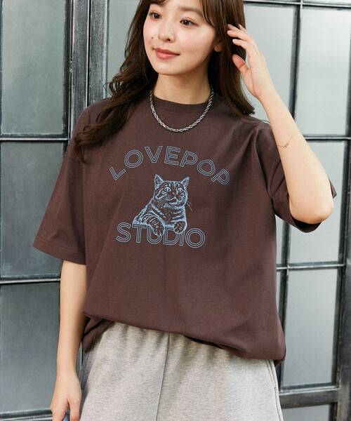 PUBLUX(パブリュクス)の「PUBLUX/パブリュクス <機能性素材>LOVEPOP キャット プリント Tシャツ 限定展開(Tシャツ/カットソー・レディース・ブラウン/ホワイト/グレー・MEDIUM/LARGE/SMALL)」の17枚目の写真