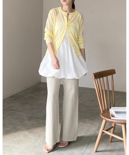 She's Closet(シーズクローゼット)の「カップ付き 2WAY バルーン キャミソール チュニック ミニワンピース(チュニック・レディース・ブラック/ホワイト×ブラック/ホワイト/チャコールグレー・FREE)」の7枚目の写真