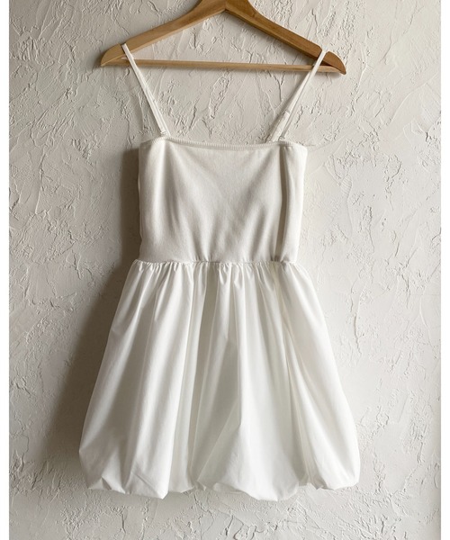 She's Closet(シーズクローゼット)の「カップ付き 2WAY バルーン キャミソール チュニック ミニワンピース(チュニック・レディース・ブラック/ホワイト×ブラック/ホワイト/チャコールグレー・FREE)」の19枚目の写真