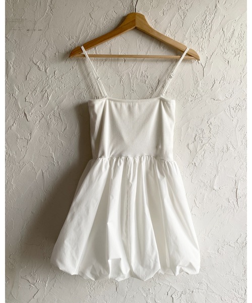 She's Closet(シーズクローゼット)の「カップ付き 2WAY バルーン キャミソール チュニック ミニワンピース(チュニック・レディース・ブラック/ホワイト×ブラック/ホワイト/チャコールグレー・FREE)」の21枚目の写真