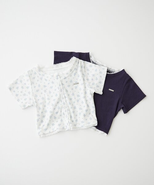 mline（エムライン）の「【着回し万能】[mline]レースポイントカーデ（Tシャツ/カットソー・レディース・グレー/ブルー/ネイビー/ピンク/ブラック・FREE）」の4枚目の写真