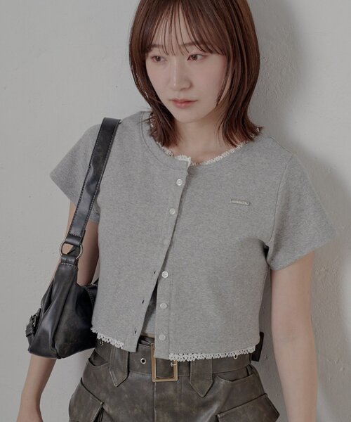 mline（エムライン）の「【着回し万能】[mline]レースポイントカーデ（Tシャツ/カットソー・レディース・グレー/ブルー/ネイビー/ピンク/ブラック・FREE）」の17枚目の写真