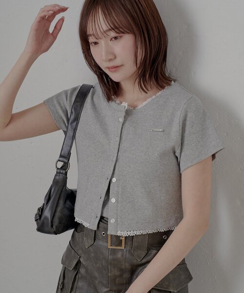 mline（エムライン）の「【着回し万能】[mline]レースポイントカーデ（Tシャツ/カットソー・レディース・グレー/ブルー/ネイビー/ピンク/ブラック・FREE）」の18枚目の写真
