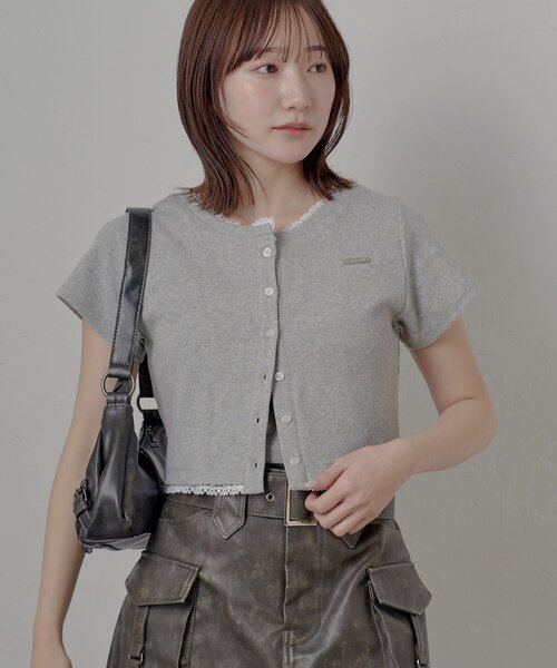 mline（エムライン）の「【着回し万能】[mline]レースポイントカーデ（Tシャツ/カットソー・レディース・グレー/ブルー/ネイビー/ピンク/ブラック・FREE）」の19枚目の写真