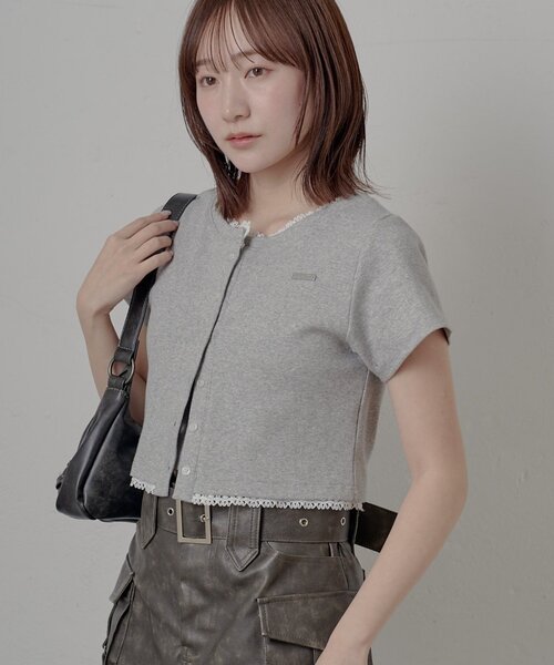 mline（エムライン）の「【着回し万能】[mline]レースポイントカーデ（Tシャツ/カットソー・レディース・グレー/ブルー/ネイビー/ピンク/ブラック・FREE）」の20枚目の写真