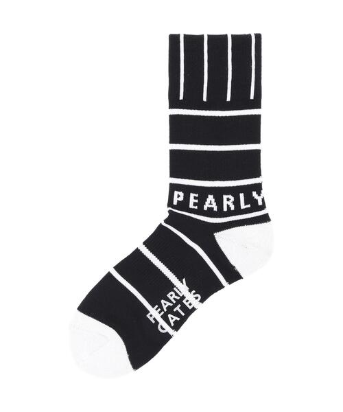 PEARLY GATES（パーリーゲイツ）の「【PEARLY GATES】ＭＩＸボーダーミドルＳＯＸ（ソックス/靴下・メンズ・ホワイト系その他/ダークインディゴブルー・FREE）」の2枚目の写真
