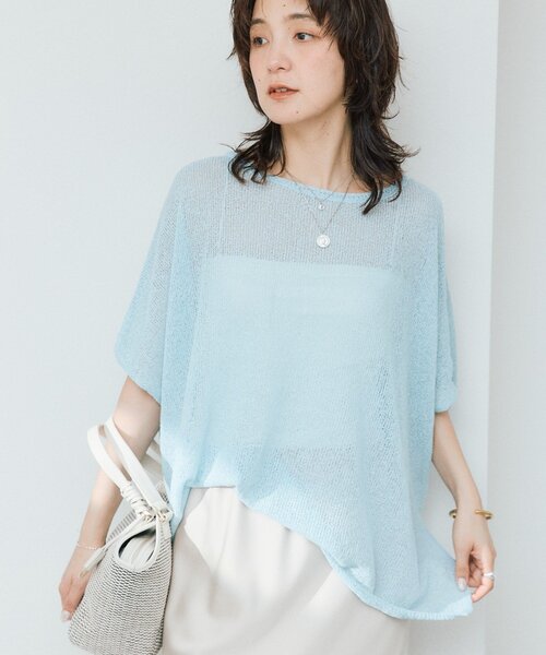 RIVE DROITE(リヴドロワ)の「【通気性/吸水速乾性/軽量/防シワ性】ペーパーポンチョニット(ニット/セーター・レディース・モカ/チャコールグレー/サックスブルー/ピンク・FREE)」の11枚目の写真