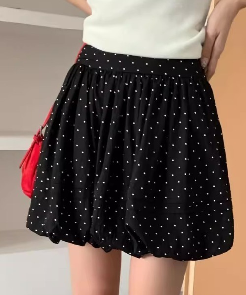 Teem Store(チームストア)の「ドット柄バルーンミニスカート(スカート・レディース・ブラック・M/S)」の12枚目の写真