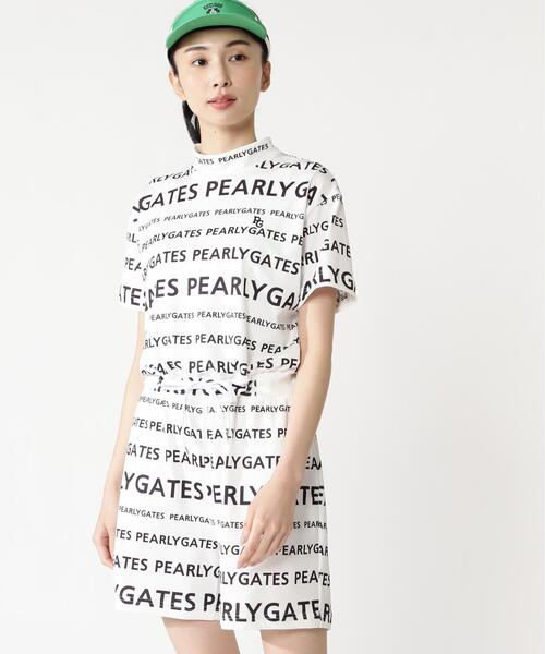 セール】【PEARLY GATES】ランダムロゴボーダー柄 梨地ジャージ