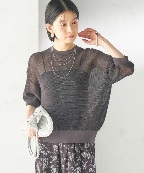 SHIPS(シップス)の「〈手洗い可能〉16G 半袖 プルオーバー(ニット/セーター・レディース・ライトグリーン/ホワイト/ネイビー/ダークグレー/ピンク系・ONE SIZE)」の18枚目の写真