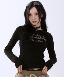 runningHIGH（ランニングハイ）の「【runningHIGH】HOTFIX LETTERING L/S TEE / 【ランニングハイ】ホットフィックスレタリング長袖Ｔシャツ（Tシャツ/カットソー）」