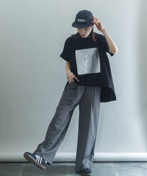 lodie(ロディ)の「ストライプ ワイドリラックスパンツ(その他パンツ・レディース・ブラック/グレー/オフホワイト・FREE)」の11枚目の写真