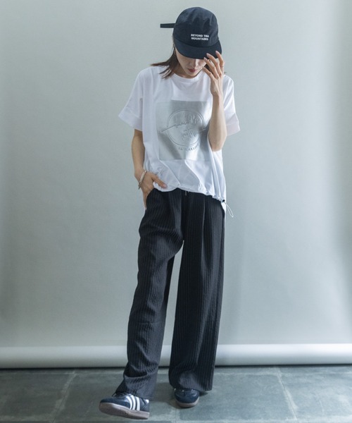 lodie(ロディ)の「ストライプ ワイドリラックスパンツ(その他パンツ・レディース・ブラック/グレー/オフホワイト・FREE)」の16枚目の写真
