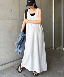 ノースリーブ2wayスウェットロングワンピース